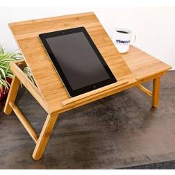 Relaxdays Table pour ordinateur portable bambou polyvalente hauteur réglable Noir