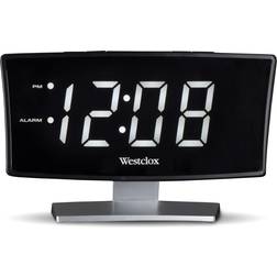 Westclox White Curved LED Display Clock