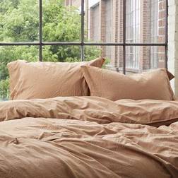 Crinkled Percale Cotton Pillow Case Brown