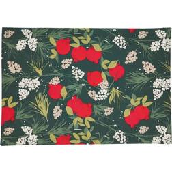 Saro Lifestyle 7712.RG1319B 13 Holiday Pomegranate Place Mat Green, Red