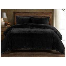 HiEnd Accents Annita Solid Romantic Duvet Cover Black, Pink