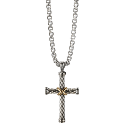 David Yurman Cable Cross Pendant - Silver/Gold