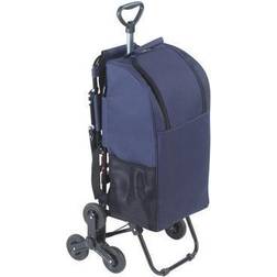 Wenko Chariot de courses avec siège intégré et poche isotherme 35L Bleu