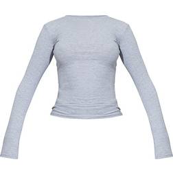 PrettyLittleThing Basic Long Sleeve Fitted T-shirt - Grey