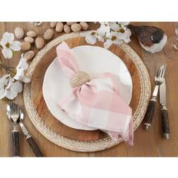 Saro LIFESTYLE Collection Buffalo Plaid Blend Cloth Napkin Pink (50.8x50.8)