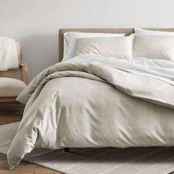 Bare Home Soft Hypoallergenic Duvet Cover White, Gray