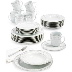 Fitz and Floyd Platinum 32-Piece Service Pattern Porcelain/Ceramic Dinner Set