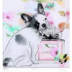 Empire Art Direct Little Frenchie Floating Glass Panel Dog Graphic Framed Art