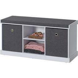 Basicwise QI004201.WT Grey Shoe Rack 39x20"