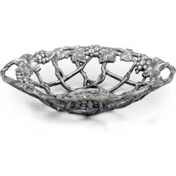 Arthur Court Designs Grape Pattern Centerpiece Metal Basket Fruit Bowl