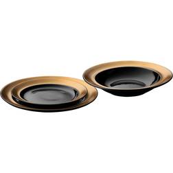 Berghoff Gem 1698002 Rund Porcelæn Sort Guld 3 Stk Asiet