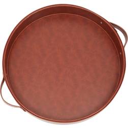 Juvale Faux Leather Round with Serving Tray