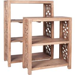 East at Main Natural Mango Wood Bookshelves Set 2 Nesting Table