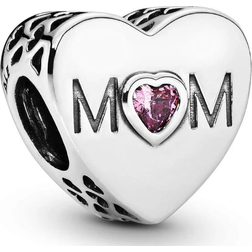 Pandora Mother Heart Charm - Silver/Pink