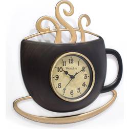 Westclox 10" 3-D Apple Shape Cappuccino Wall Clock