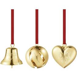 Georg Jensen Bell - Ball - Heart 2022 Julgranspynt 6cm 3st