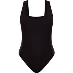 PrettyLittleThing Basic Racer Back Bodysuit - Black