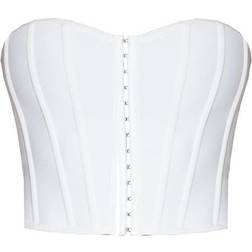 PrettyLittleThing Bandage Hook & Eye Structured Corset - Cream