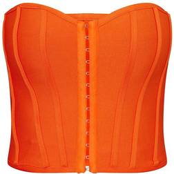 PrettyLittleThing Bandage Hook & Eye Structured Corset - Orange