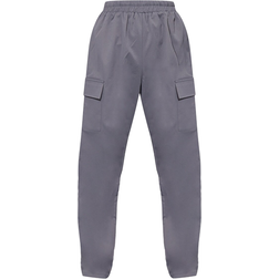 PrettyLittleThing Elasticated Waist Straight Leg Cargo Pant - Grey