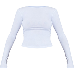 PrettyLittleThing Basic Long Sleeve Fitted T-shirt - White