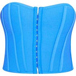 PrettyLittleThing Bandage Hook & Eye Structured Corset - Bright Blue