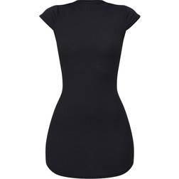 PrettyLittleThing High Neck Ribbed Bodycon Dress - Black