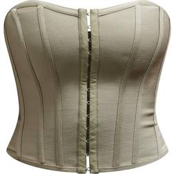 PrettyLittleThing Bandage Hook & Eye Structured Corset - Natural Stone