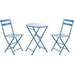 Dkd Home Decor Table + 2 Chaises MB-166634 Bleu 80 cm 60 x 60 x 70 cm 3 pcs Ensemble de Salle à Manger