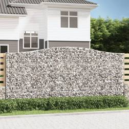 vidaXL Cesto Gabbione Ad Arco 400x30x180/200 cm Ferro Zincato Arredo Giardino