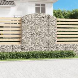 vidaXL Cesto Gabbione Ad Arco 200x50x220/240 cm Ferro Zincato - Argento