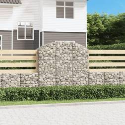vidaXL Gabion Bågformad 150x50x140 cm Galvaniserat Järn