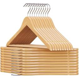 Songmics Houten Eucalyptus Kleerhangers Set van 20