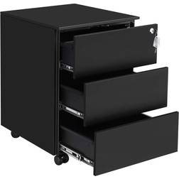 Songmics Mobile Lockable File Cabinet Black Chest of Drawer
