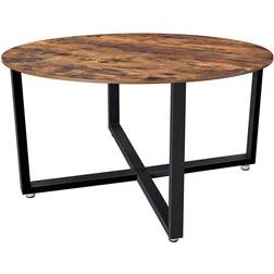 Vasagle Round Vintage Brown /Black Coffee Table 88cm