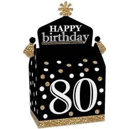 Adult 80th Birthday Gold Treat Box Party Favors Birthday Party Goodie Gable Boxes Set of 12