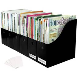 Evelots 6 Pack Magazine File Holder-Organizer-Full Labels