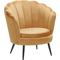 Beliani LOVIKKA yellow velvet Fåtölj