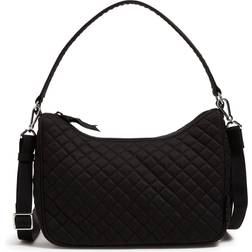 Vera Bradley Frannie Crescent Crossbody Purse, Black-Recycled Cotton
