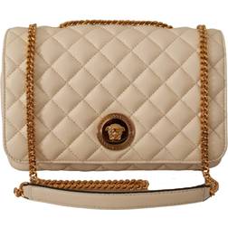 Versace White Nappa Leather Medusa Shoulder Bag