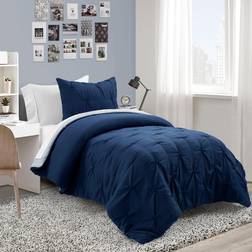 Lush Decor Twin/Twin Extra Long Ravello Pintuck Bedspread Blue