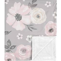 Sweet Jojo Designs Floral Security Baby Blanket in Gray, Size 36.0 H x 30.0 W x 0.2 D in Wayfair Gray