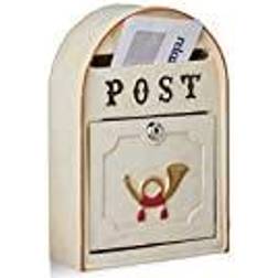 Relaxdays Antique Mailbox 30 x 20 x 8 cm Beige