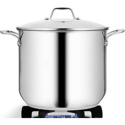 NutriChef 15-Quart Stainless Steel Stock Pot 18 8 Food med lock
