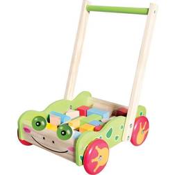 Spielmaus Spelmus Trä Löpvagn Med Byggklossar 20 Stycken