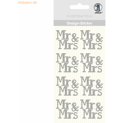 Ursus Design Sticker 'Mr & Mrs' silber