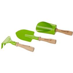 EverEarth Ensemble de jardin 3 pièces bois clair 20 cm vert