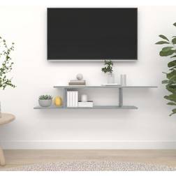 vidaXL Estante Pared Para Madera Gris Sonoma 125x18x23 cm Mueble de TV