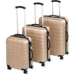 tectake Kuffertsæt 3 dele - Beige