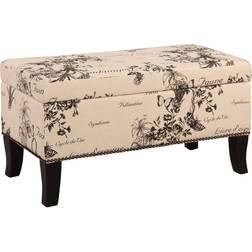 Benjara Fabric Foot Stool